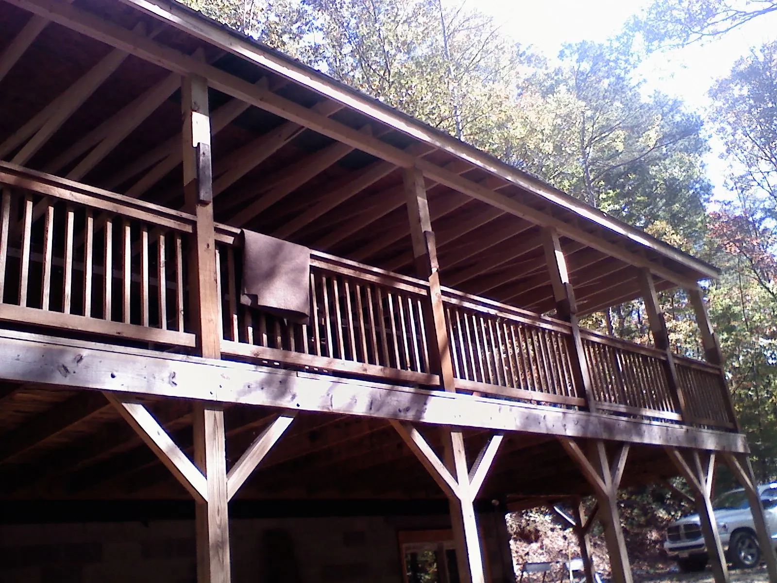 Timber framing under a new elevated porch and deck — Roof Leak Repair in Earlham by Roofing Brothers